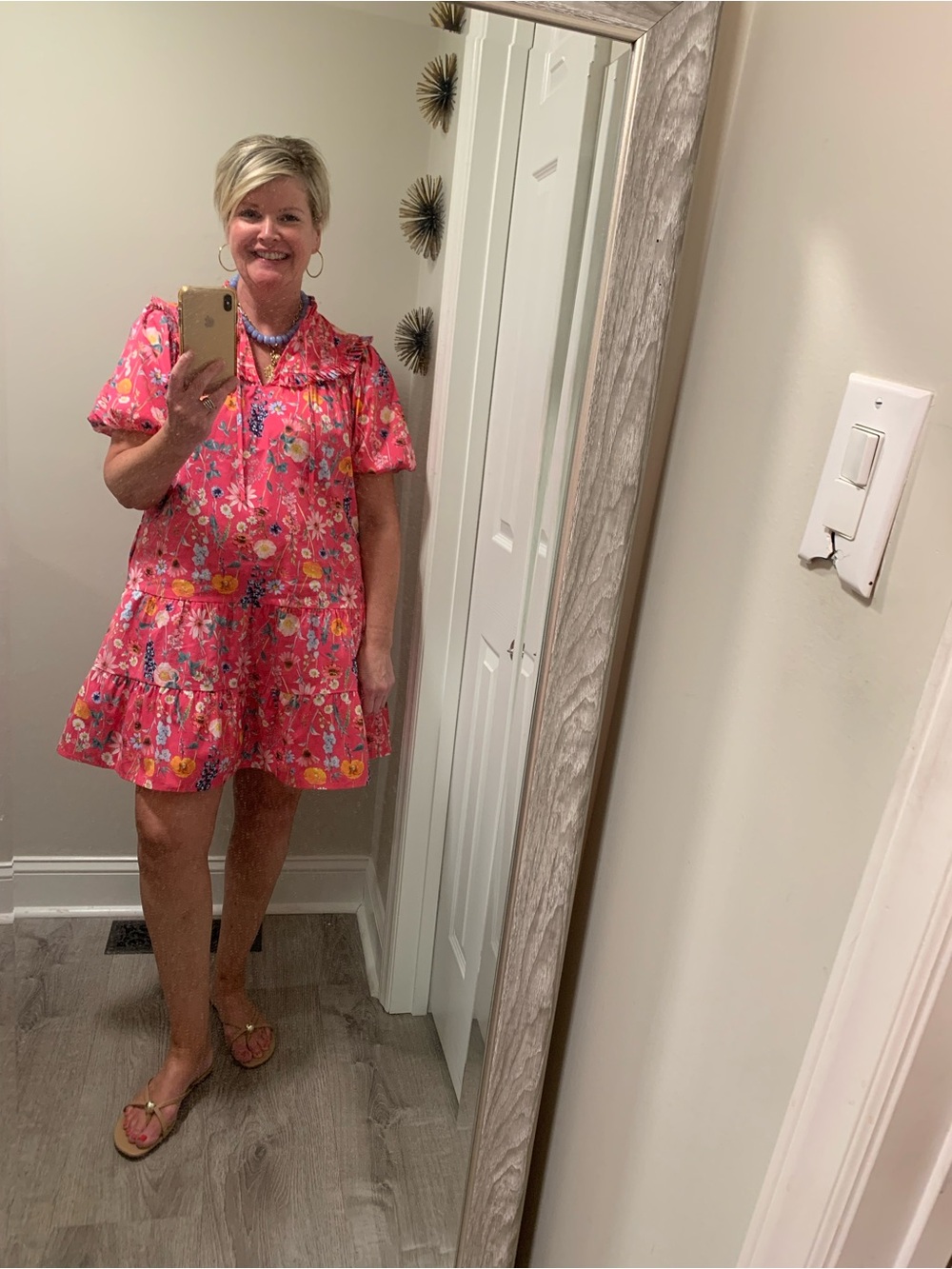 Women’s Pink Floral Ruffle Dress - Picture 2 of 2